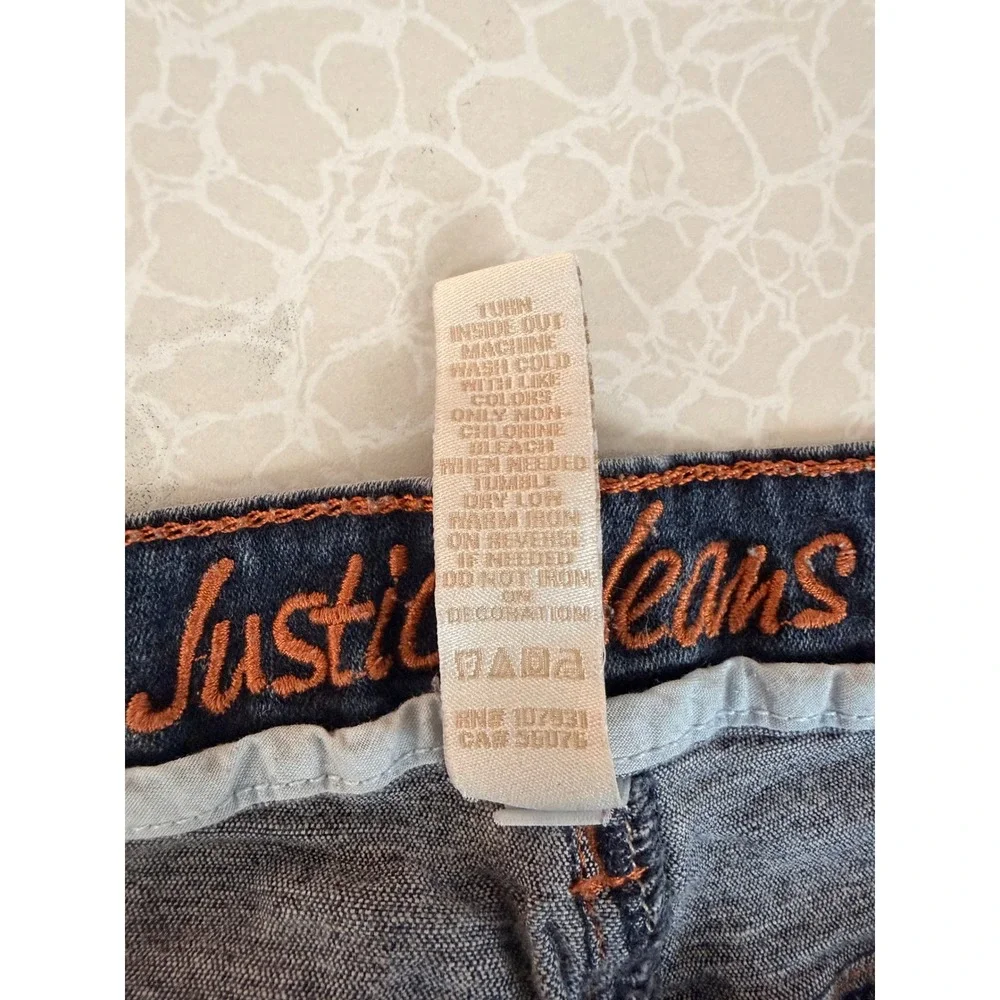Justice Jeans Girls Size 10 Simply Low Skinny Jeans Dark Wash Blue Denim Stretch